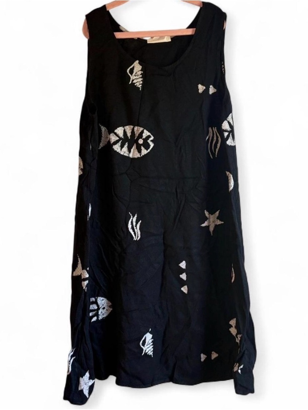Y2K Vintage Fish Print Dress Black & White